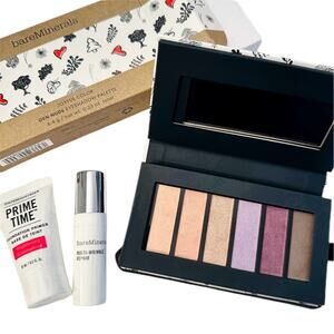 BARE MINERALS NEW 6 PC Eye Shadow Pallet + Foundation Primer + Wrinkle Repair